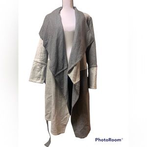 ALFANI WOMENS COLORBLOCKED BELTED JACKET GREY SIZE 2X/3X